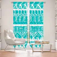 East Urban Home Lined Window Curtains 2-panel Set for Window Size by Organic Saturation - Boho Blue Aztec