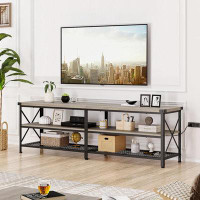 17 Stories TV Stand For 75 80 Inch TV, Industrial Entertainment Centre TV Media Console Table