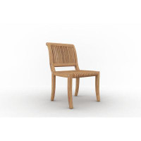 Red Barrel Studio Alwies Stacking Teak Patio Dining Side Chair