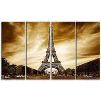 Made in Canada - Design Art Eiffel Tower Shade Landscape 4 Piece Photographic Print on Wrapped Canvas Set