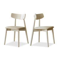 Hokku Designs 31.50" LightCoffee Solid back side Chair(Set of 2)