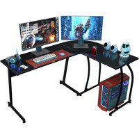 Latitude Run® 58" Computer Gaming Laptop Table L Shaped Desk Workstation Home Office Desk