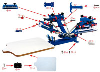 Used 4 Color Screen Printing Machine Micro-adjust Silk Screen Shirt Press 006522