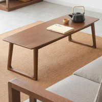 Hokku Designs 55.12" Nut-brown Solid Wood Rectangular Coffee Table