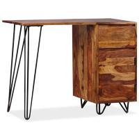 Loon Peak TDC Writing Desk with 1 Drawer and 1 Cabinet Solid Sheesham Wood