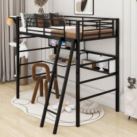 Isabelle & Max™ Akihiro Twin Metal Loft Bed with Built-in-Desk by Isabelle & Max™