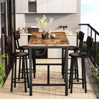 17 Stories Enchantyd 5 Piece Kitchen & Dining Room Set with 4 Stools