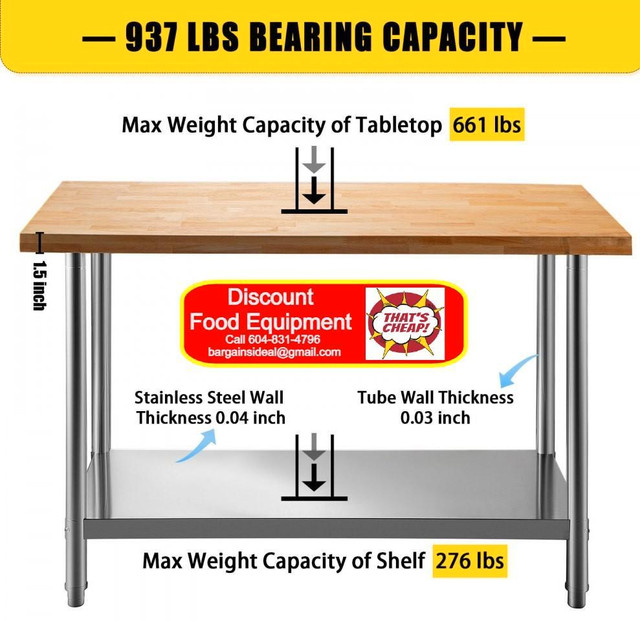 Mapletop work tables - 3 sizes to choose from - brand new - we ship in Industrial Kitchen Supplies - Image 3