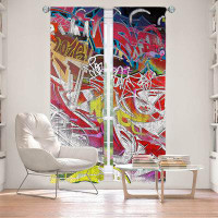 East Urban Home Lined Window Curtains 2-panel Set for Window Size by Martin Taylor - Graffiti 3