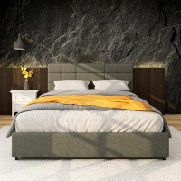 Latitude Run® Barbaralee Upholstered Metal Platform Storage Bed
