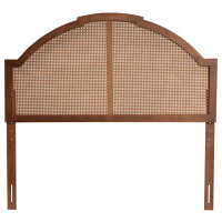 Bay Isle Home™ Aagot Studio Madeline Classic And Traditional Ash Walnut Finished Wood Queen Size Headboard With Rattan