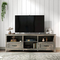 Gracie Oaks TV Stand with 2 Drawers and 4 High-Capacity Storage Compartment