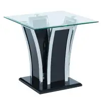 Ivy Bronx Dahlton Glass Top Pedestal 2 Piece Coffee Table Set