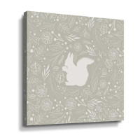 Loon Peak Floral Squirrel Gallery Wrapped Canvas