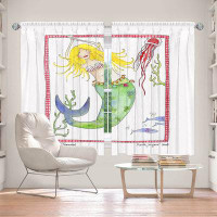 East Urban Home Lined Window Curtains 2-panel Set for Window Size by Marley Ungaro - Dancing Mermaid