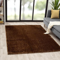 Luxe Weavers Solid Colour Machine Woven Polypropylene Area Rug in Brown