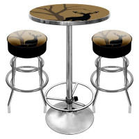 East Urban Home Hunt Deer  Combo - 2 Bar Stools and Table