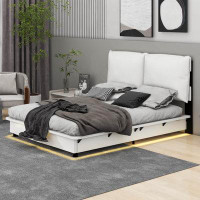 Latitude Run® Upholstered Platform Bed with Sensor Light and Ergonomic Design Backrests