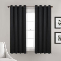 Eider & Ivory™ Lush Décor Insulated Grommet Blackout Window Curtain Panels Black 52X63 Set