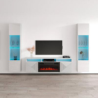 Brayden Studio Brezhane Entertainment Center for TVs up to 75" with Electric Fireplace Included