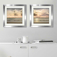 Made in Canada - Highland Dunes 'Warm Breezes' 2 Piece Framed Acrylic Painting Print Set