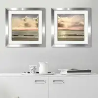 Made in Canada - Highland Dunes 'Warm Breezes' 2 Piece Framed Acrylic Painting Print Set