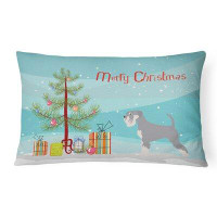 The Holiday Aisle® Minna Schnauzer Christmas Indoor/Outdoor Throw Pillow