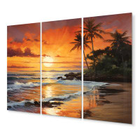 Design Art Caraibe Island Sunset III 3 Pieces