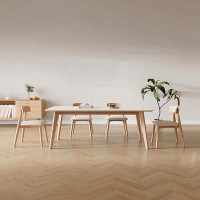 Corrigan Studio Nordic modern simple oak rock plate dining table and chair combination