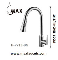 Single Handle Pull-Out Kitchen Faucet 16.5 In Brushed Nickel Finish