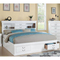 Winston Porter White Eastern King Bed With Storage