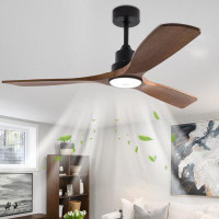 Ivy Bronx 52" Wood Ceiling Fan With Lights