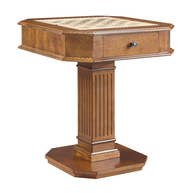AF - WALNUT FINISH SIDE TABLE ( 3in1 Game Table - Chess/Checkers/Backgammon Table )  AC00863 in Other Tables - Image 2