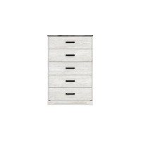 Latitude Run® Wisp 46 Inch Tall Dresser Chest, 5 Drawers, Rustic Smooth White Finish