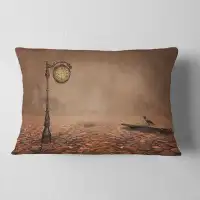 Made in Canada - East Urban Home Photography Behind Old Time Landscape Lumbar Pillow