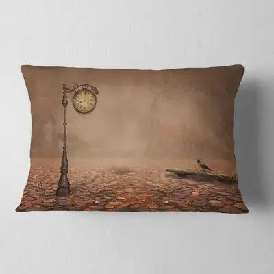Made in Canada - East Urban Home Photography Behind Old Time Landscape Lumbar Pillow