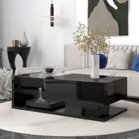 Latitude Run® Modern Coffee Table with Tempered Glass