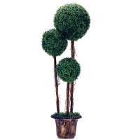 Fleur De Lis Living Artificial Tree Boxwood Topiary in Planter