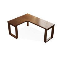 Fit and Touch 70.87" Light Nut-brown Corner Solid Wood desks