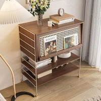 RARLON Nordic style solid wood simple bookcase living room magazine cabinet.