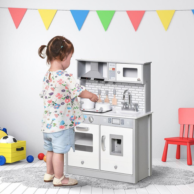 KIDS KITCHEN PLAY COOKING TOY SET, EDUCATIONAL PRETEND ROLE PLAYSET GAME WITH SOUND &amp; LIGHT EFFECT in Toys & Games - Image 3