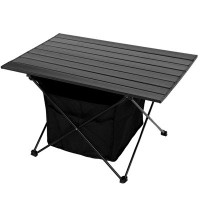 Ikkle Portable Camping Table with Large Storage, Folding Aluminum Alloy Outdoor Table with Carry Bag