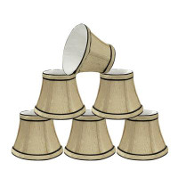 Aspen Creative Corporation 4" H Jacquard Fabric Bell Candelabra Shade ( Clip On ) in Light Gold
