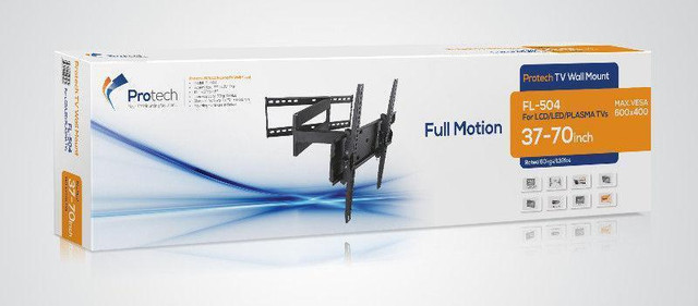 TILTING TV WALL MOUNT BRACKET FOR 32 IN TO 65 INCH FLAT CURVED HEAVY DUTY HOLDS 132 LB (65KG) $24.99 in Video & TV Accessories in Mississauga / Peel Region - Image 3