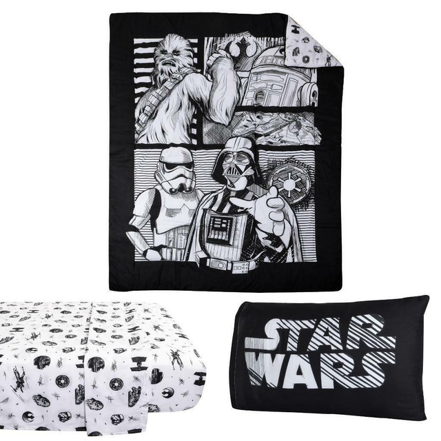 Star Wars Comic Book Kids Bedding Sheet Set with Reversible Comforter Bed in Bag 4 Pcs Set for Kids in Bedding - Image 2