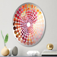 Design Art Vineyard Veil I - Radial Dot Decorative Mirror|Oval