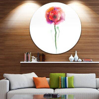 Made in Canada - Design Art 'Isolated Poppy Flower in Full Bloom' Oil Painting Print on Metal