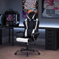 Inbox Zero High Back PU Leather Massage PC & Racing Game Chair