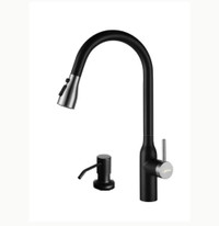 High Arc Kitchen Faucet Single Handle Pull-Out 18 With Soap Dispenser
