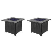 Endless Summer Endless Summer 30" Push Button All Weather Outdoor Patio Gas Fire Pit (2 Pack)
